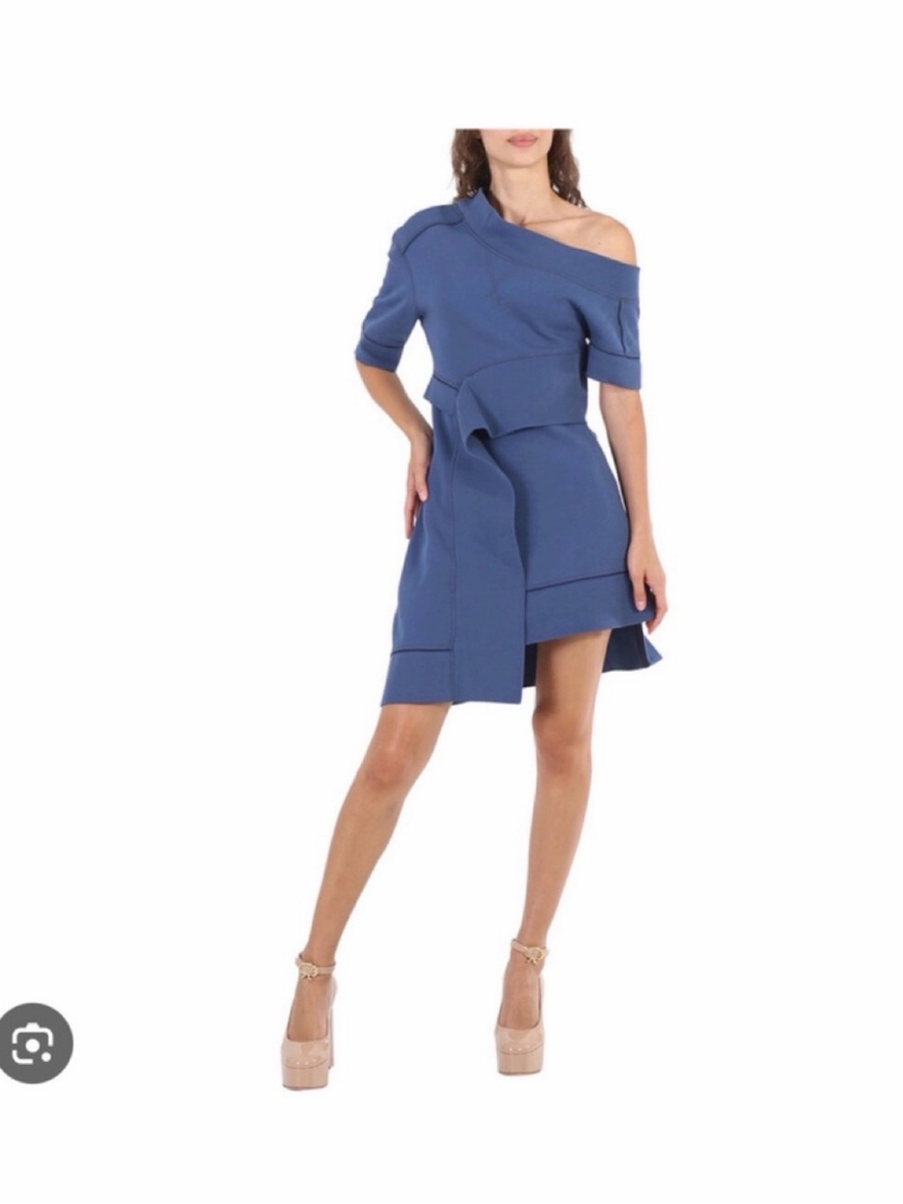 Burberry One‑Shoulder Cotton‑Blend Sweatshirt Dress